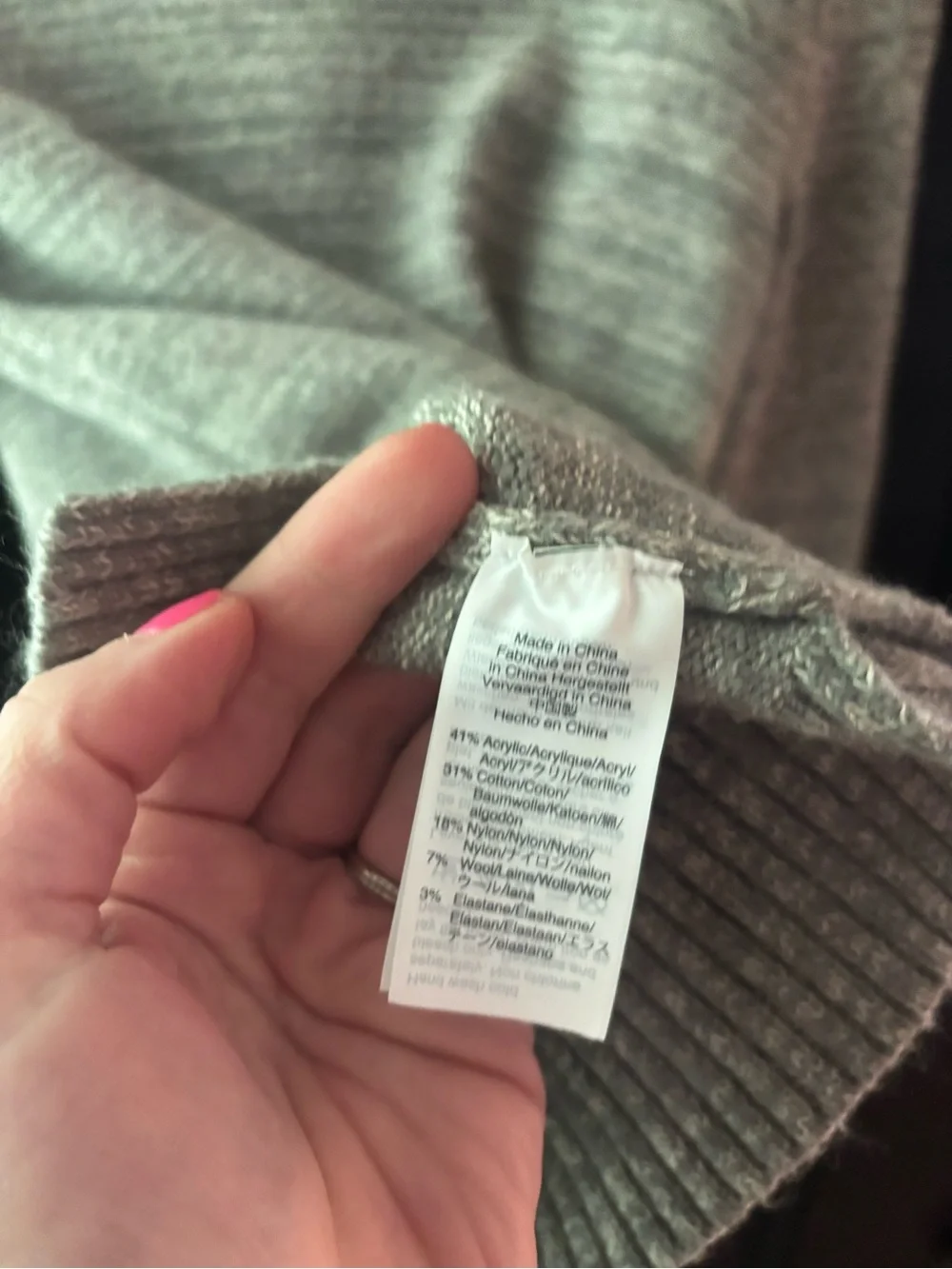 J. Crew Gray Space Dye Wool Blend Turtleneck Sweater